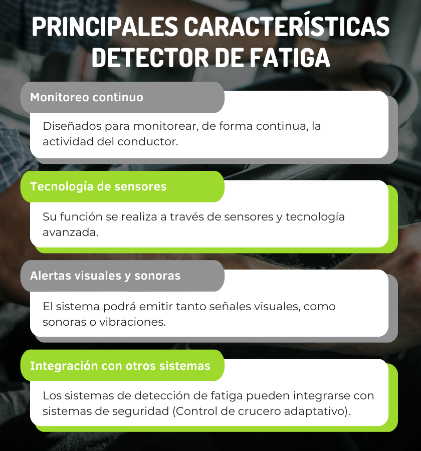 Principales características del detector de fatiga en el coche 