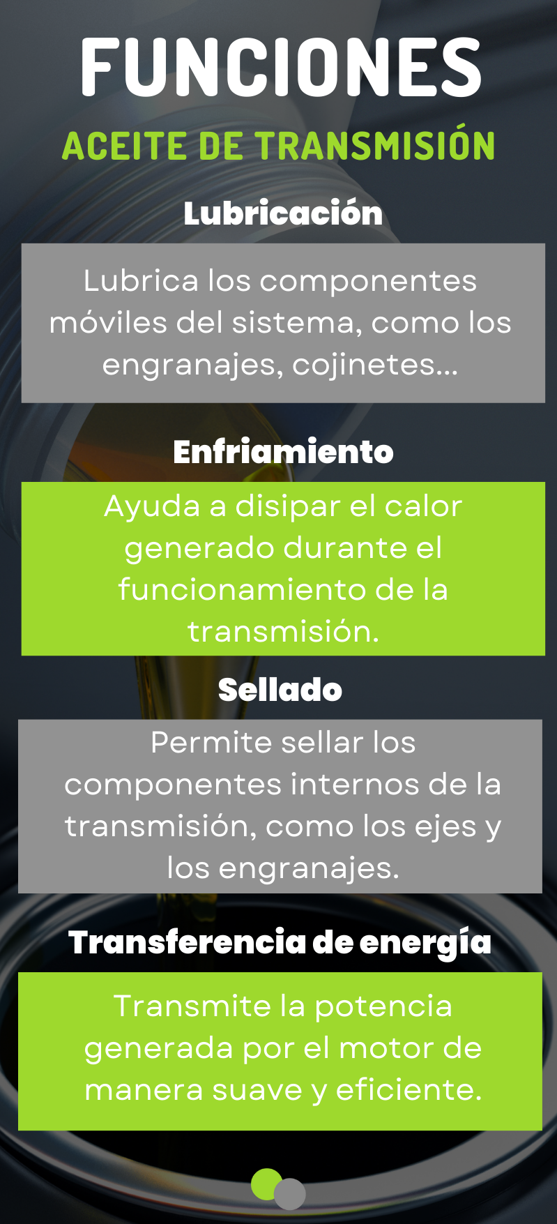 Funciones aceite transmisión Funciones aceite transmisión