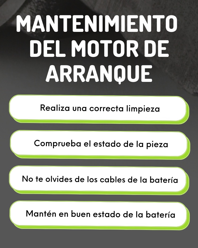 Mantenimiento en el motor de arranque 