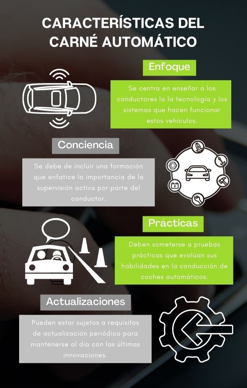 Características del carné de conducir automático