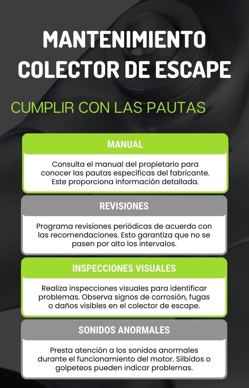 Mantenimiento del colector de escape: Cumplir con las pautas de mantenimiento