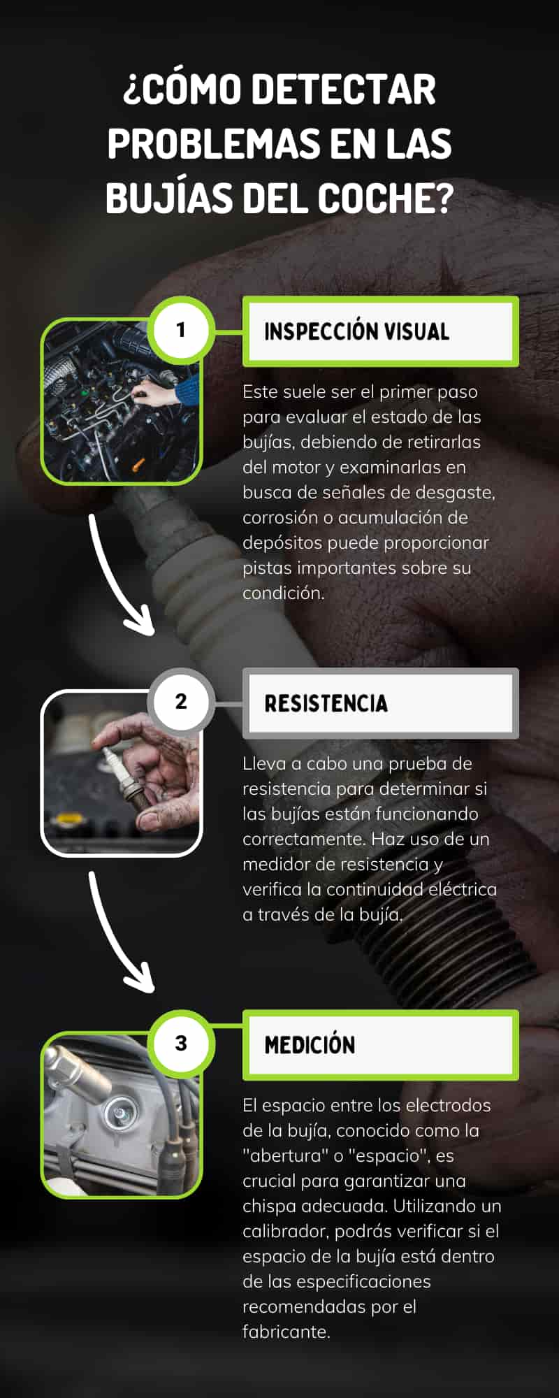 ¿Cómo detectar problemas en las bujías del coche?