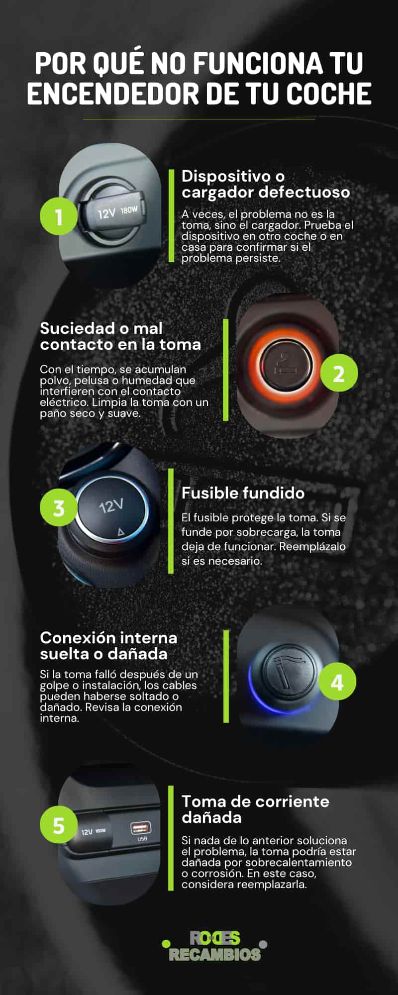 Por qué no funciona la toma 12v del coche Por qué no funciona la toma 12v del coche