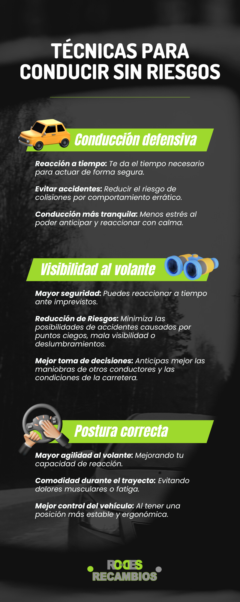 Técnicas para conducir sin riesgos según la DGT